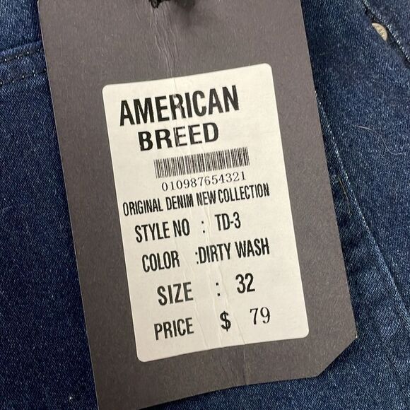 AMERICAN BREED Indigo Blue Distressed Jean Shorts Jorts Size 32 - Picture 11 of 11